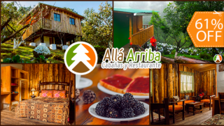 [Image: Cabañas y Restaurante Allá Arriba: Estadía para 2 Adultos y 2 Niños con Desayunos + Parrilladam]